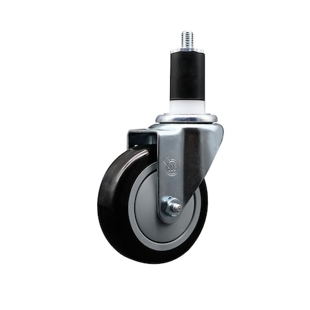 Service Caster 4'' Black Poly Wheel Swivel 1-1/2'' Expanding Stem Caster SCC-EX20S414-PPUB-BLK-112